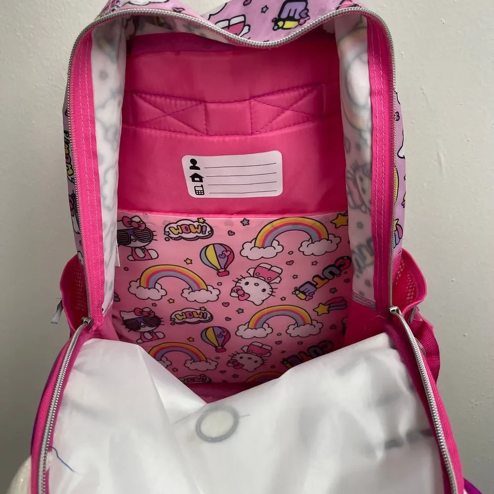 Hello Kitty Rainbow Sequin Backpack Holographic Iridescent School Bag‎